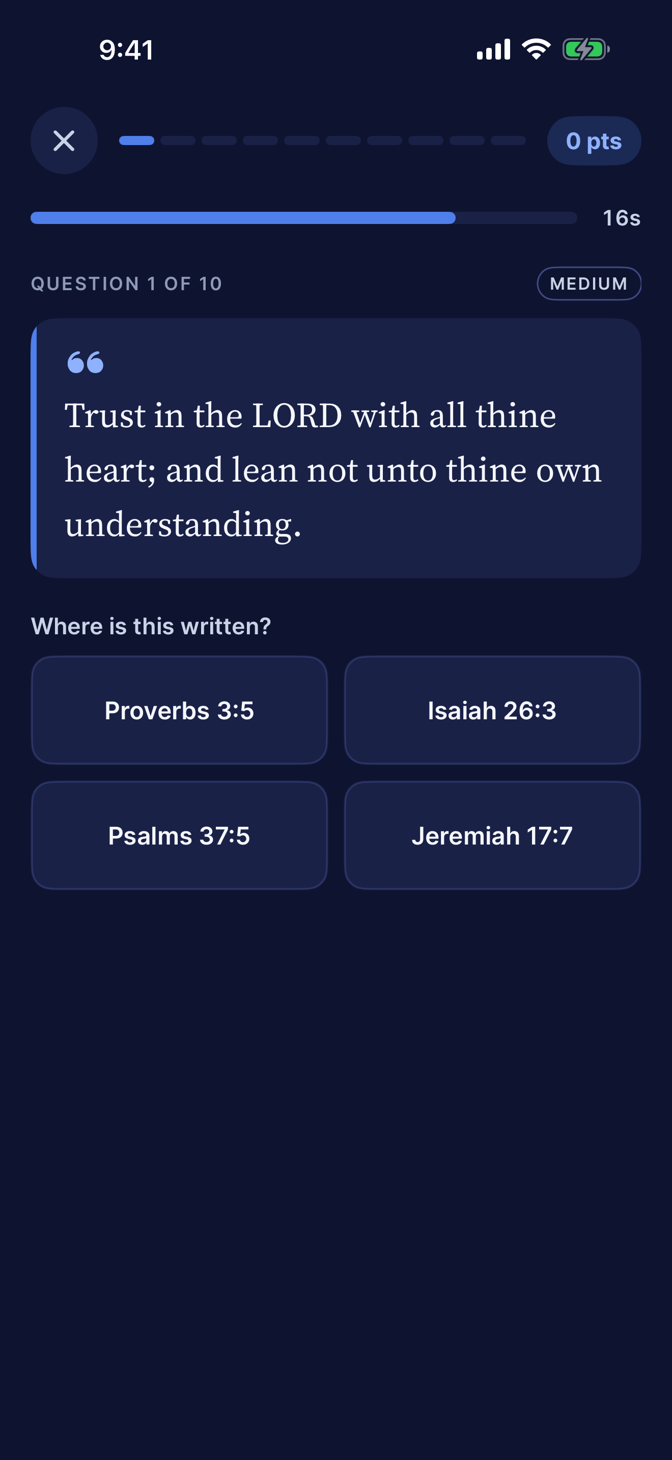 Bible Reference Game screenshot
